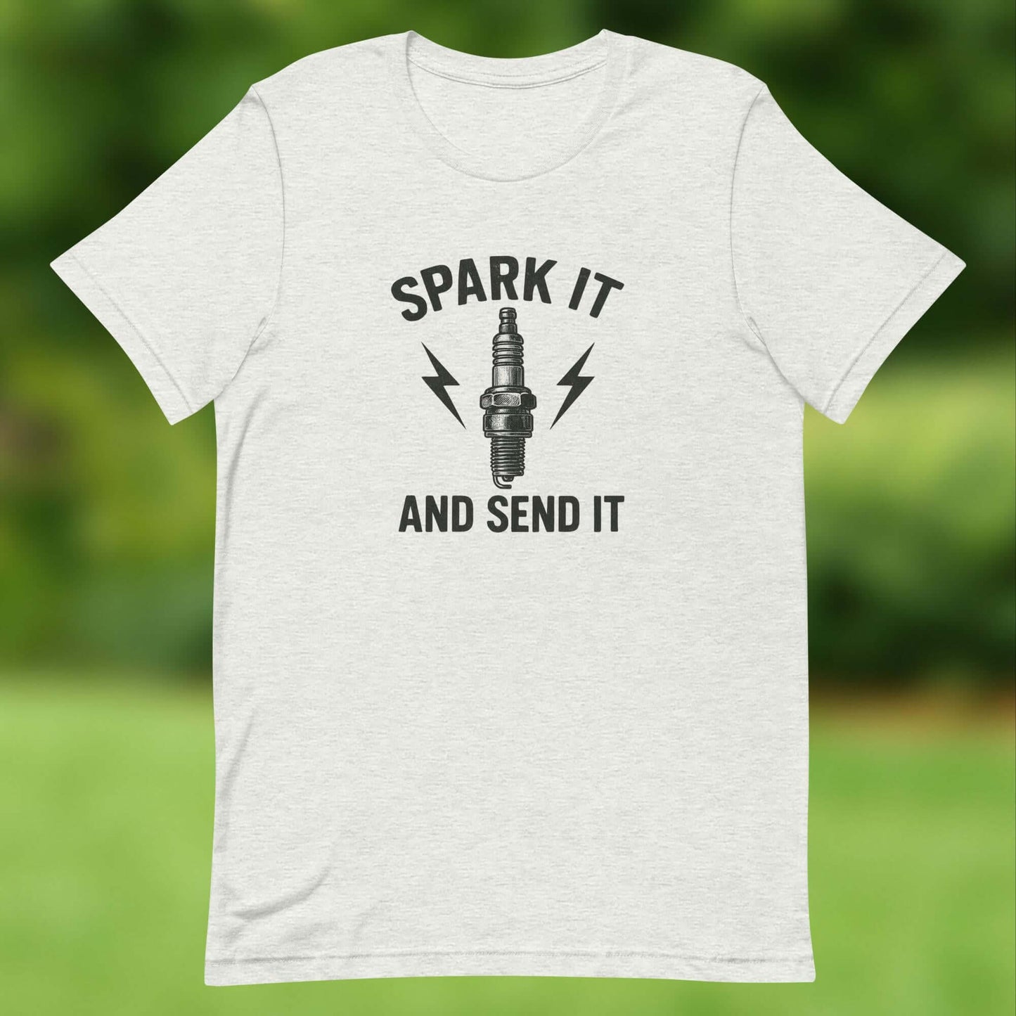 Spark It and Send It – Lawn Mower Mechanic T-Shirt ⚡ For every mechanic, mower enthusiast, and engine tinkerer who lives by the spark – this one’s for you. The “Spark It and Send It” T-Shirt is bold, funny, and built for anyone who knows the satisfaction